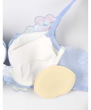AMPHI ブラジャー ふっくらまる胸キープ 脇高設計 脇・背中スッキリ【Hold Day Bra】 BYJ311 アンフィ／ワコール ブルー