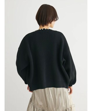 Green Parks ・ＥＬＥＮＣＡＲＥ　ＤＵＥパールトッパーカーディガン Black