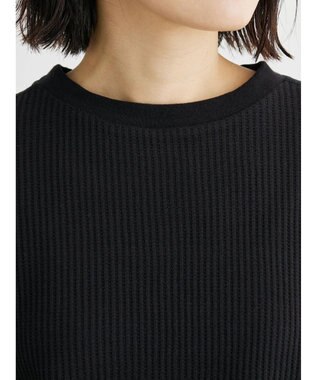 Green Parks ワッフル布帛ドッキングプルオーバー Black