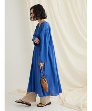 CRAFT STANDARD BOUTIQUE ★インドコットン　ボタニカル刺繍ワンピース Blue