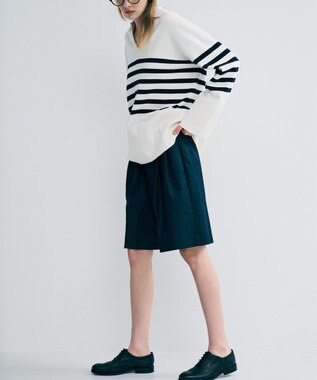 uncrave チノギャバジン ショートトラウザー ネイビー