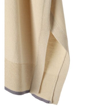 Green Parks 推しニット　裾ラインポンチョ型チュニック Gray Beige