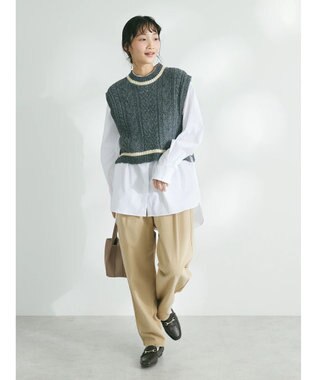 CRAFT STANDARD BOUTIQUE ２ＷＡＹケーブルニットベスト Gray