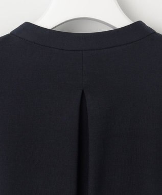 J.PRESS LADIES 【接触冷感・UVケア】コンパクトコットンスムース バンドカラー ワンピース ネイビー系