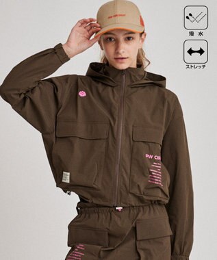 PW CIRCULUS 【撥水加工/軽量/ストレッチ】【WOMEN】ビッグポケット ブルゾン ダークブラウン系