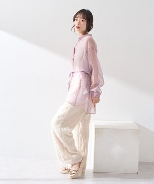 earth music&ecology ラメテレコショルダーレースタンクトップ Ivory