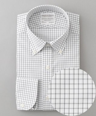 GOTAIRIKU 【形態安定】PREMIUMPLEATS_ボタンダウンカラー 通年ドレスシャツ ライトグレー系4