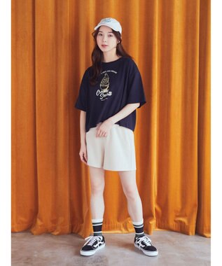 earth music&ecology ＩＣＥ　ＣＲＥＡＭ！　ショートＴ Navy