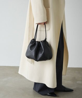 russet レザー巾着4WAYショルダーバッグ(CE-1454) Black