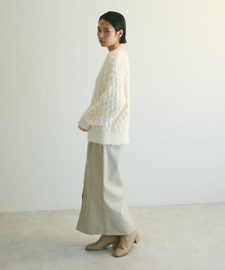 Green Parks armonia．シャギーケーブルニット Ivory