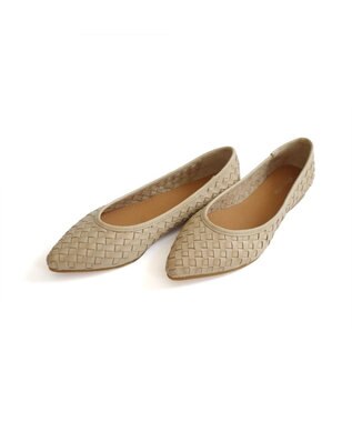 Pointer 本革編み込みパンプス ベージュ