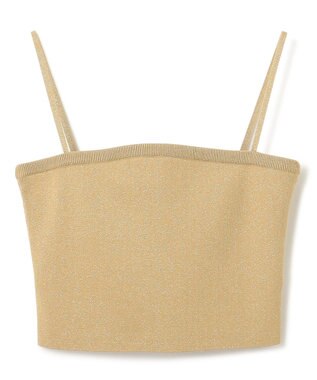 uncrave 【手洗い可】ドライタッチ ニット カップ付き バンドゥ（uncrave WHITE） サンドベージュ×ゴールド