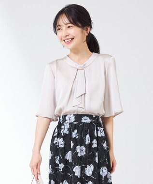 ANY SIS 【洗える】メタルパーツボウタイ ブラウス アイボリー