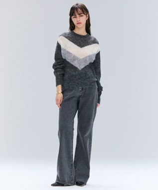 BEIGE， MARS / キッドモヘアインターシャニット Gray × Charcoal