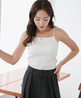 WEGO 【カップ付きインナー】なちゅ盛れカップインキャミ オフホワイト