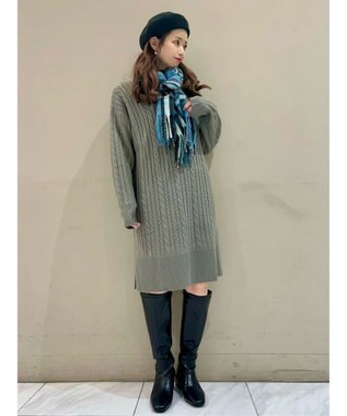 Green Parks カシミヤライクチェックストール Blue