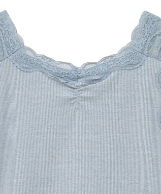 earth music&ecology ラメテレコショルダーレースタンクトップ Sax