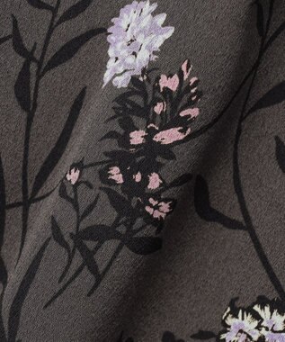 自由区 L 【WEB&一部店舗限定】ハーバルフロープリント8分袖 ワンピース [新色]チャコール