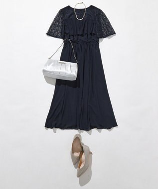 ANY SIS 【Lily Calin】ラッフルディテール ドレス ネイビー