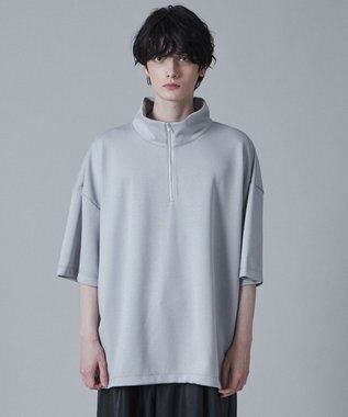 WEGO ドロストスーパーBIGハーフジップT（S） ライトグレー