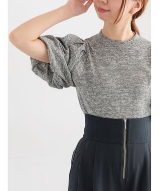 Te chichi バルーンスリーブメランジニット グレー
