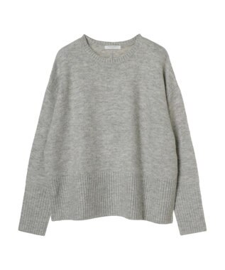 Green Parks ｆｕｗａっとメランジ袖リブ長めニットプルオーバー Light Gray
