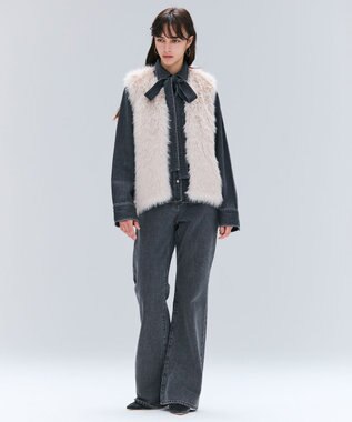 BEIGE， 【洗える・Oggi 11月号掲載】NAVIGLIO / フレアシルエットデニムパンツ Slate