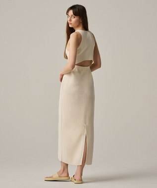 uncrave 【手洗い可】ドライタッチ ニット アメスリ バックオープン ワンピース（uncrave WHITE） エクリュ