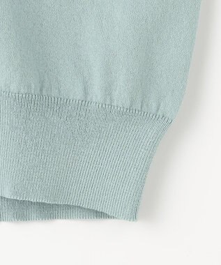 Feroux リボンパール七分袖 カーディガン ライトグリーン系