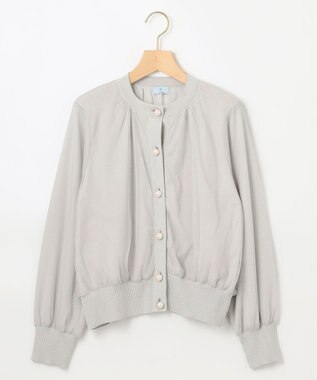 組曲 L 【WEB限定】チュールニット ブルゾン ライトグレー系