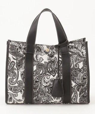 23区 ジャカードトート バッグ ブラック系