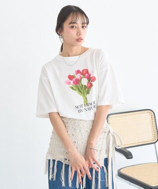 earth music&ecology アソートプリントＴシャツ Off White