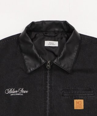 WEGO 【ユニセックス着用ITEM/MLサイズ展開】ワーカーズZIPデニムジャケット デニムブラックソノタ