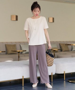 Tiaclasse 【新色追加・洗える】プリーツパンツ 新色 ラベンダー