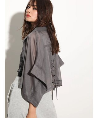 Green Parks ＥＧＯＩＳＴ　短丈シアーシャツ Charcoal Gray