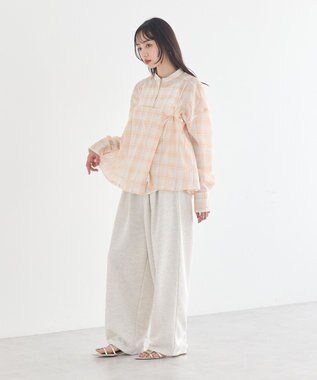 earth music&ecology 【予約】【綿100％】SET2点エプロンライクビスチェ＋シャツ オレンジ