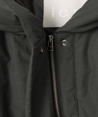 ICB 【WEB限定カラーあり・撥水加工】ADSダウン フーデットミドル丈コート チャコールグレー系