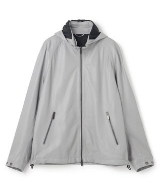 JOSEPH HOMME ライトラムナッパレザー　フードブルゾン ライトグレー系