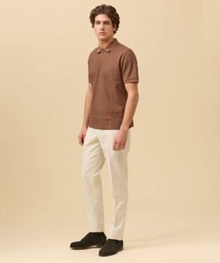 J.PRESS MEN ジャケットインの最適解【接触冷感 / 吸水速乾】【J.PRESS PREMIUM JERSEY】スキッパー ポロシャツ ブラウン系