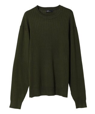 CRAFT STANDARD BOUTIQUE ワイドリブクルーネックニットプルオーバー Khaki