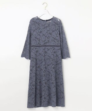 ANY SIS 【洗える】総レース ワンピース スモーキーブルー