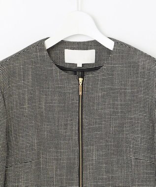 自由区 【洗える】ライトカラミノーカラー ジャケット モノトーン