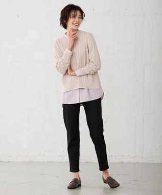 J.PRESS LADIES L 【洗える】 ギザマーセライズコットン ニット ピンク系