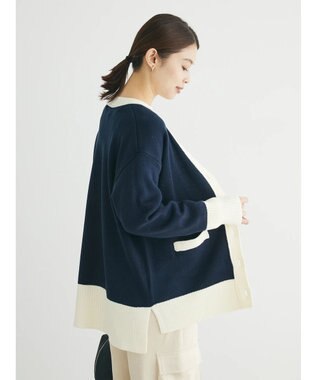 Green Parks 杢調Ｖネックカーディガン Navy