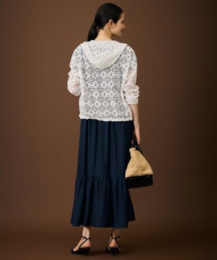 自由区 【WEB限定・1枚で華やぐ・旬スタイル】テクスチャーレーシージップ パーカー オフ