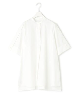 ICB 【洗える】ヴィンテージスパンブロード バンドカラーシャツ オフホワイト系