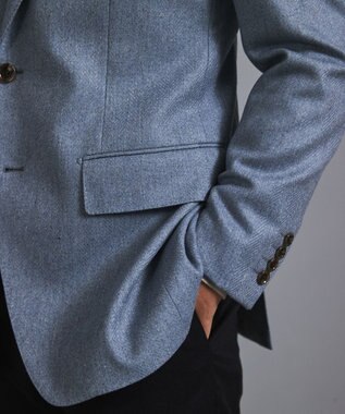 GOTAIRIKU 新色追加【一部ストレッチ】カシミヤブレンド 定番ツイードジャケット(25年モデル) グレー×ヘリンボーン