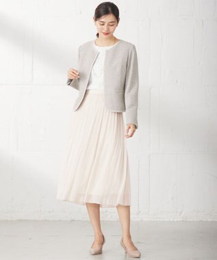 ANY SIS L 【洗える】シャイニープリーツ スカート ベージュ