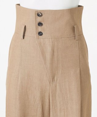 23区 【GOLD LABEL】ナチュラルシャンブレー タックパンツ ベージュ系