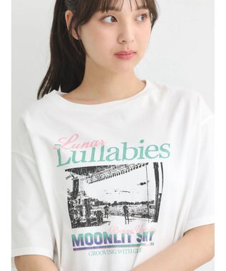 earth music&ecology ツアープリントＴシャツ Off White